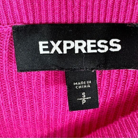 Express Drop Shoulder Circle Hem Oversized Tunic Sweater Pink Small - Picture 10 of 13